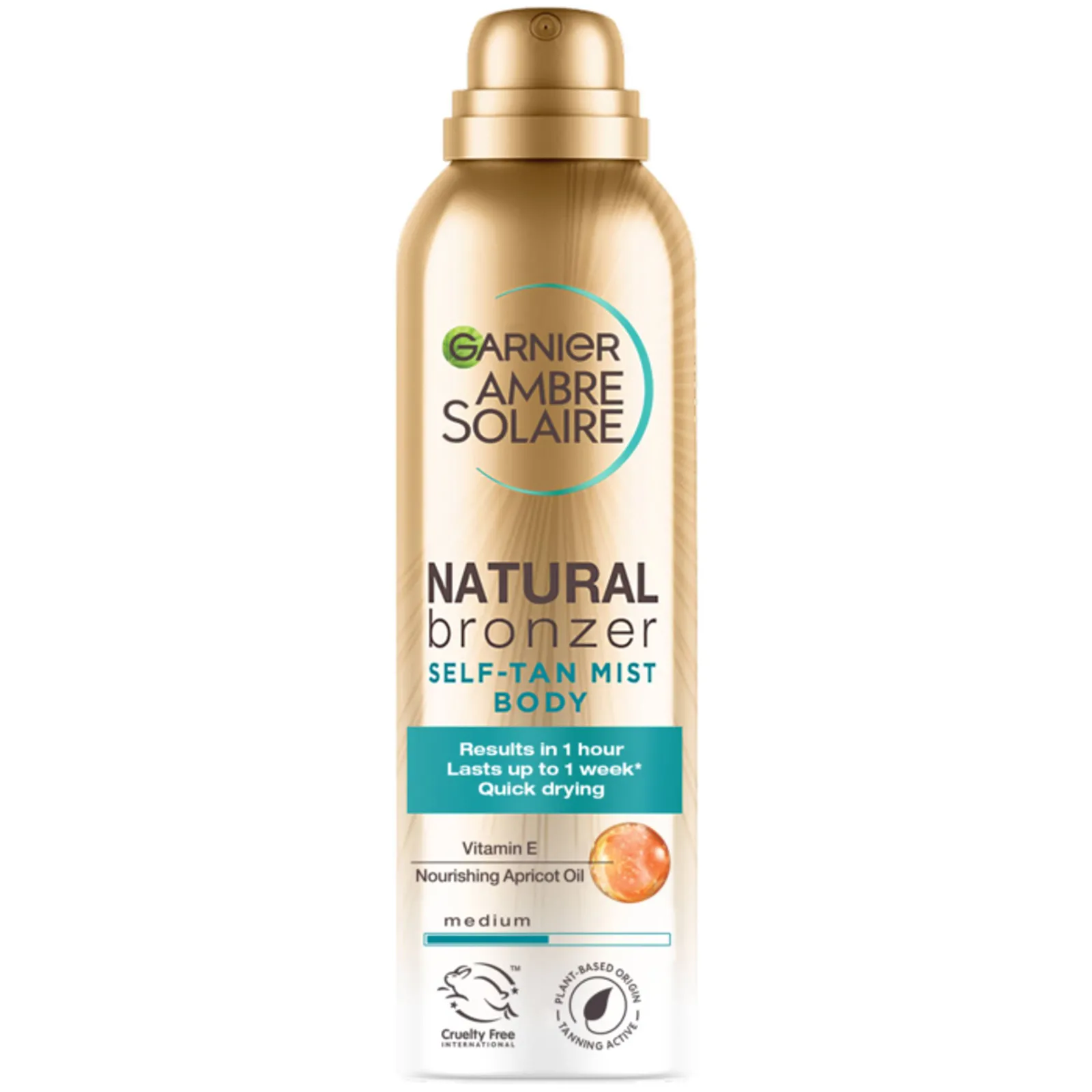 Garnier Ambre Solaire Natural Bronzer Autobronceador Corporal de Secado Rápido Mist Medium 150ml