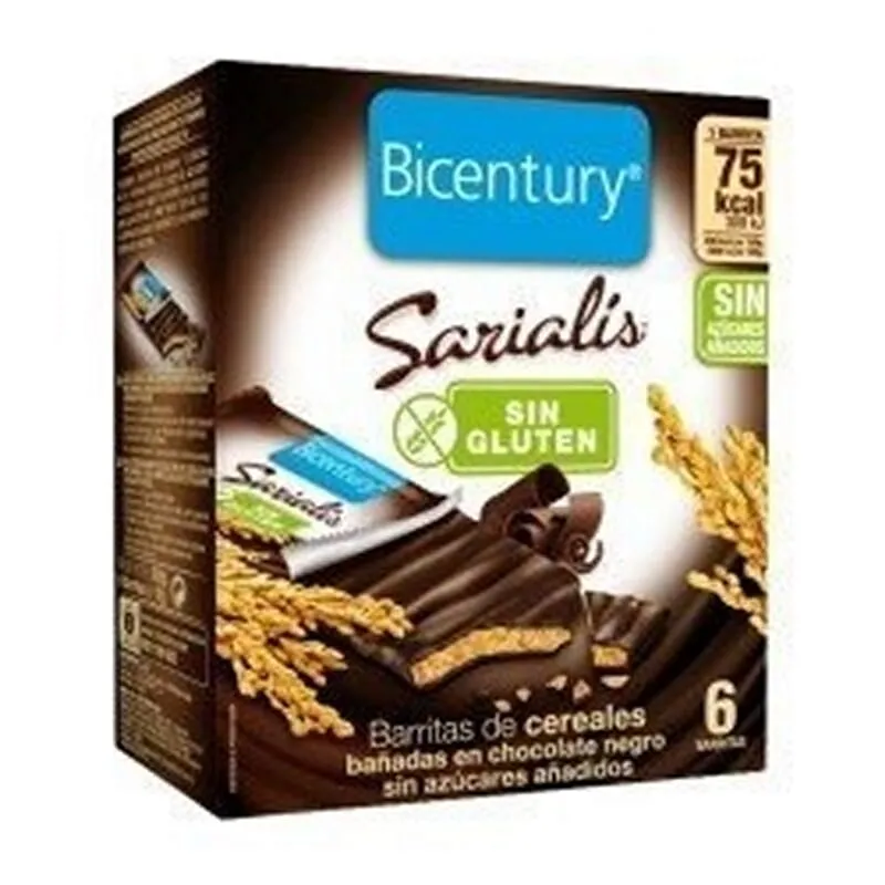 Sarialis Barritas De Chocolate Negro Sin Gluten 102g