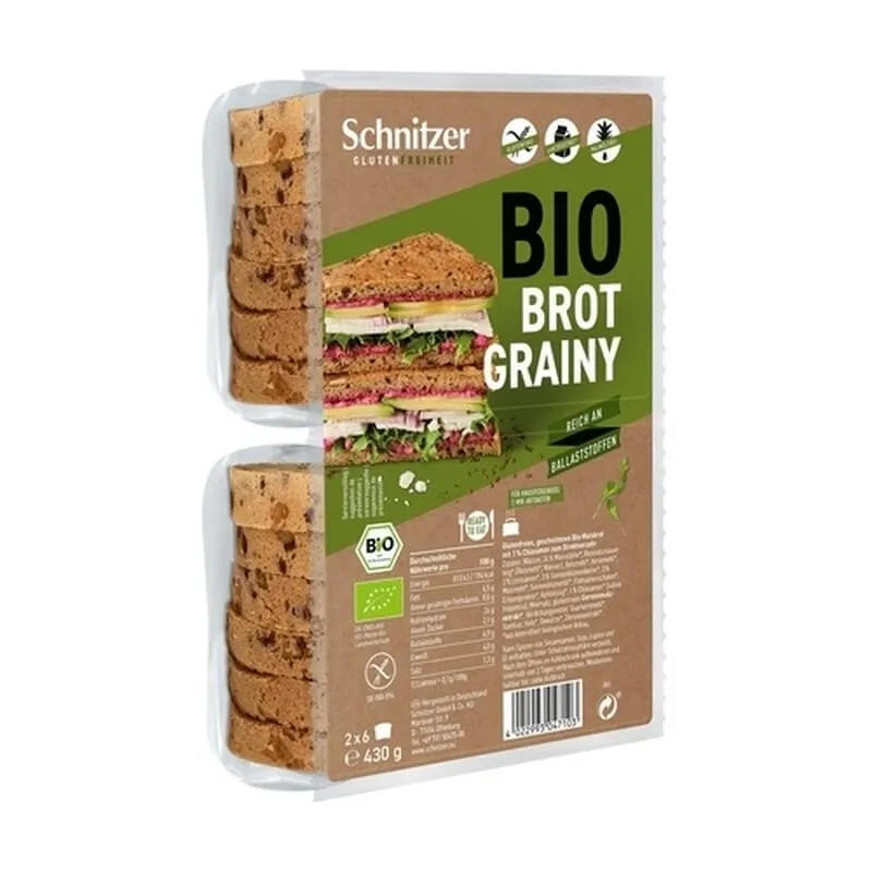 Pan De Molde Rebanadas Grainy Sin Gluten 430g