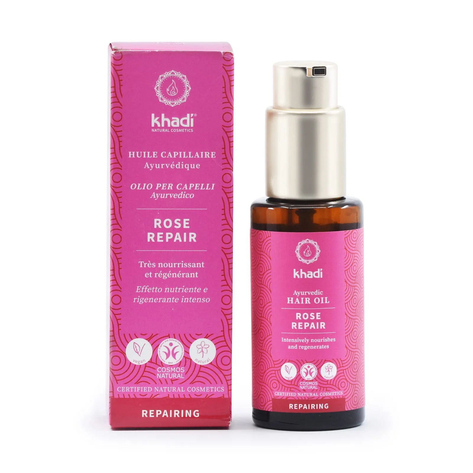 Aceite Capilar Ayurvédico Rosa Reparador Cabellos Dañados 50 ml