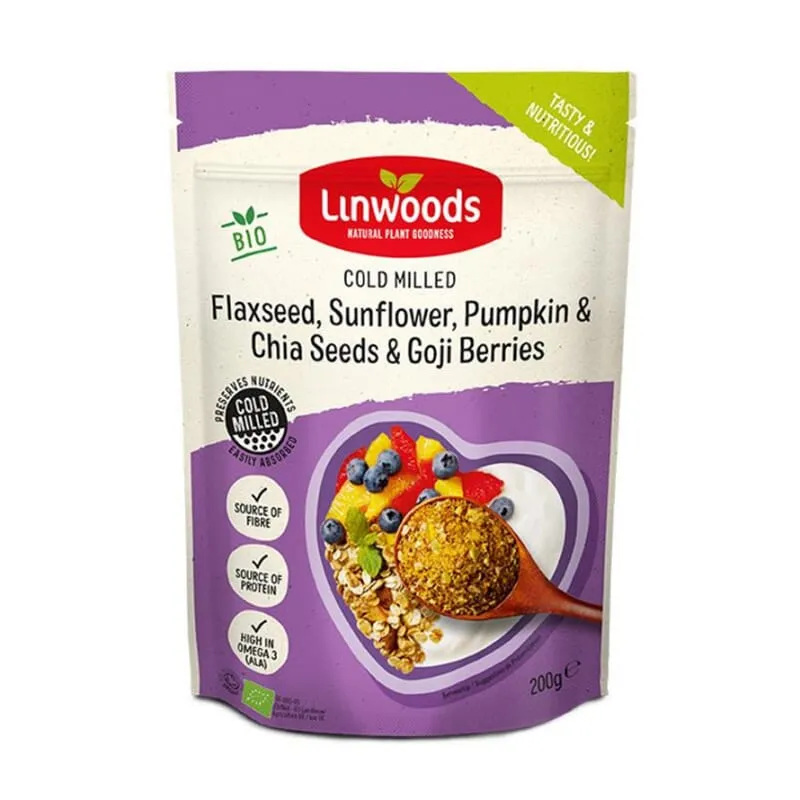 Semillas de Lino Girasol Calabaza Chía Y Bayas De Goji Bio 200g