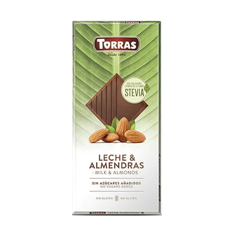 Chocolate Con Leche Con Almendras y Stevia 125g