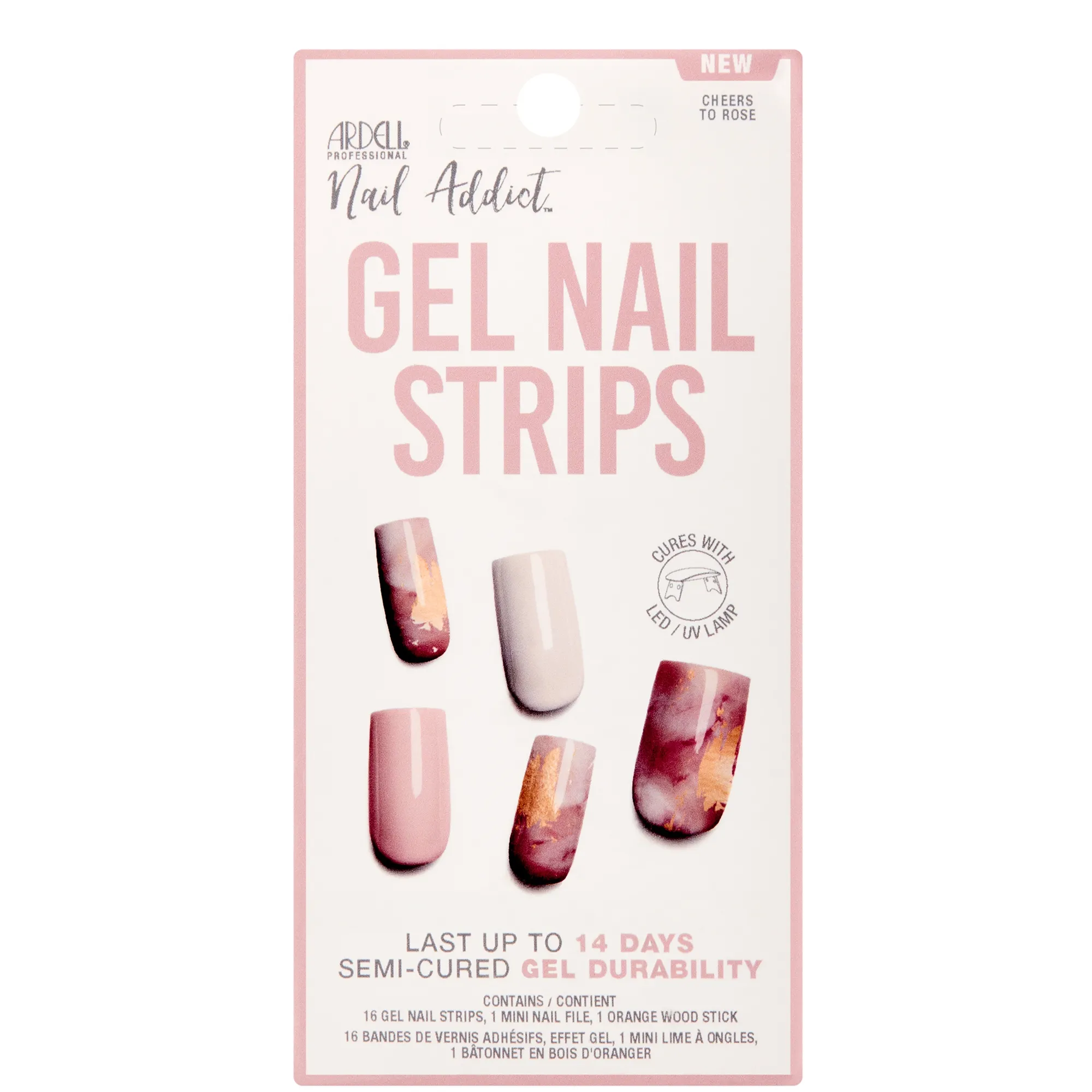 Ardell LED Gel Nail Art Strips - Cheers to Rose