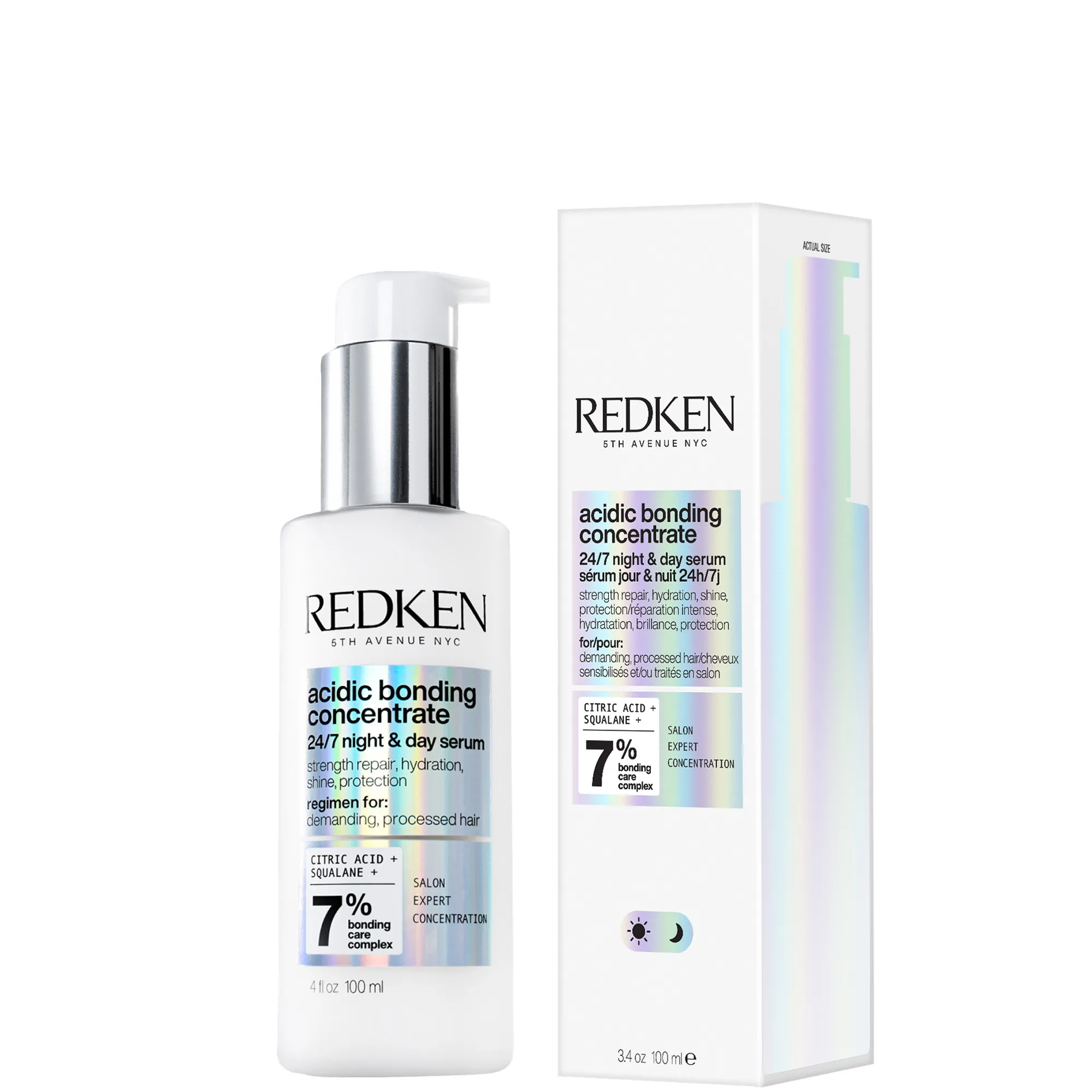 Redken Acidic Bonding Concentrate 24/7 Night and Day Hair Serum, Repair & Strengthen Damaged Hair 100ml