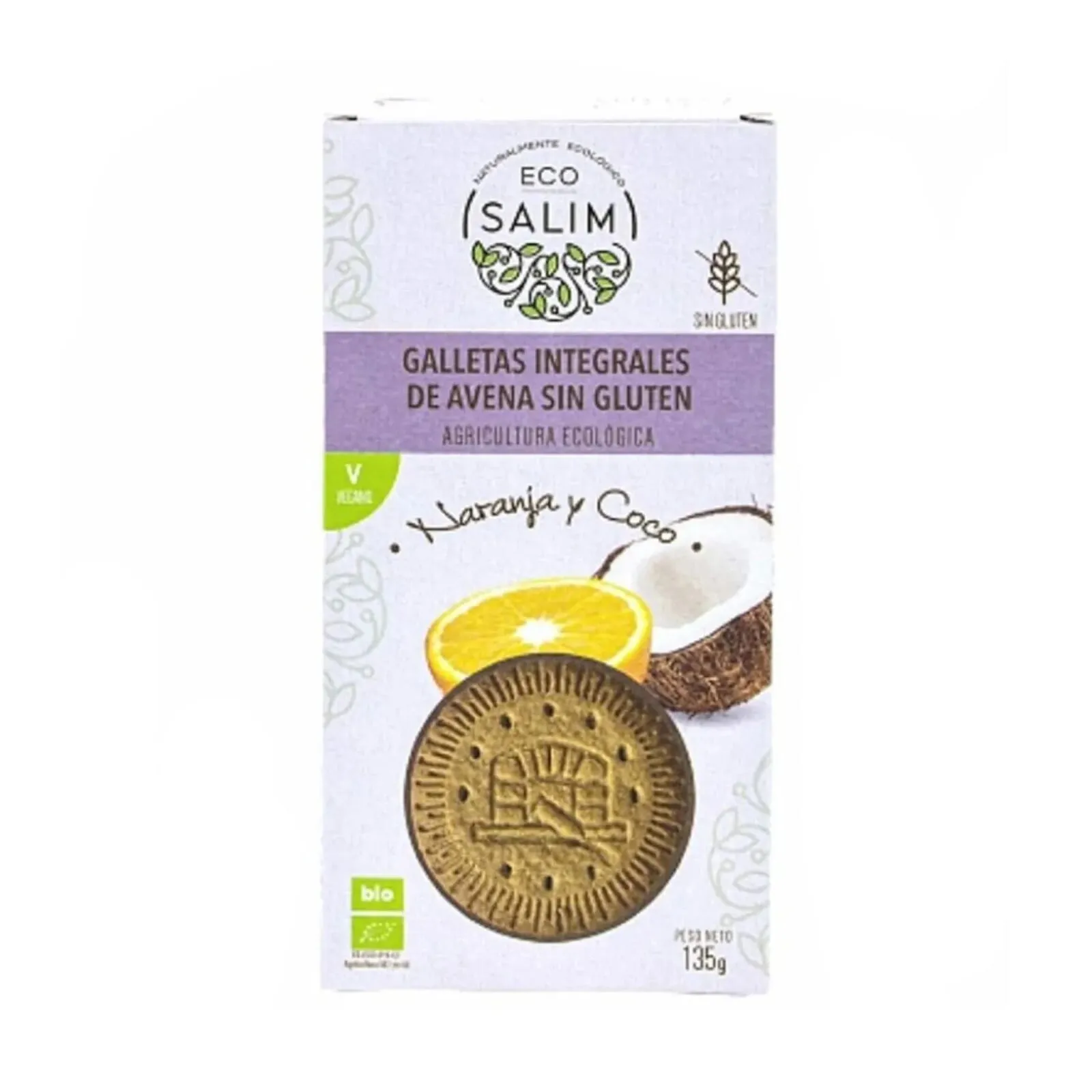 Galletas De Avena Sin Gluten Naranja Coco 135g