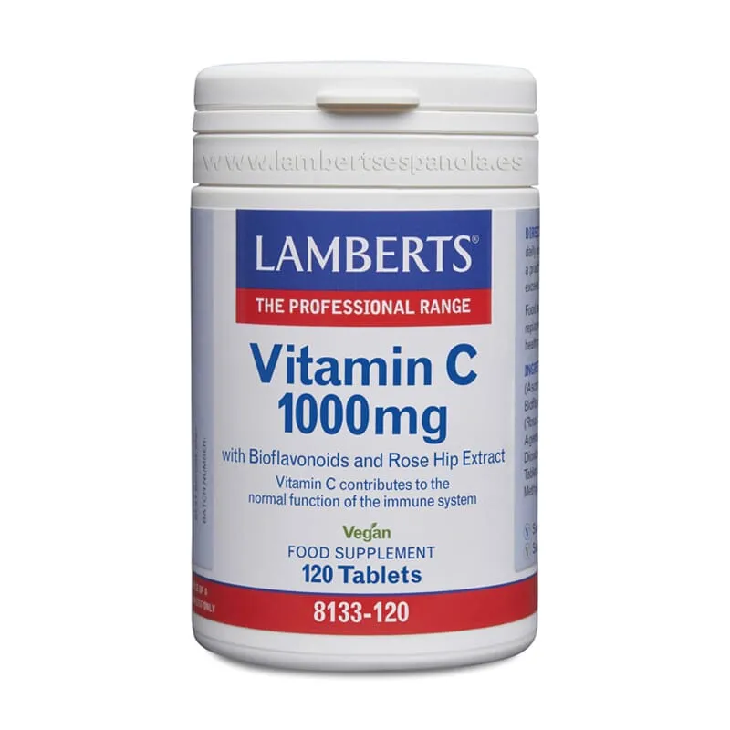 Vitamina C 1000 mg + Bioflavonoides y Escaramujo 120 Tabs