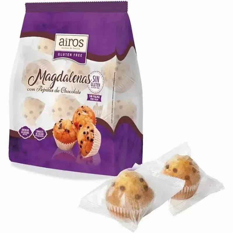 Magdalenas Con Pepitas De Chocolate Sin Gluten 210g
