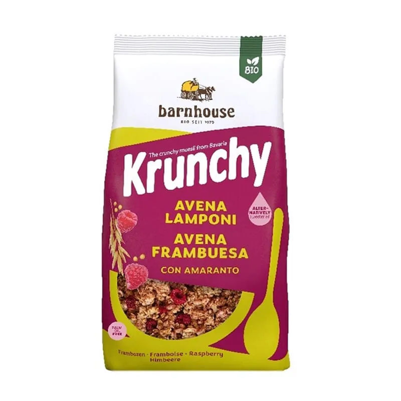 Muesli Krunchy Avena Frambuesa y Amaranto Bio 375g