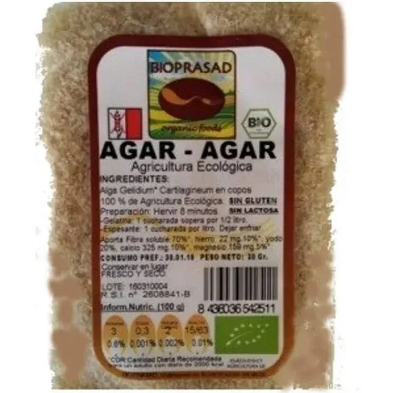 Algas Agar Agar Copos Sin Gluten Eco 30g