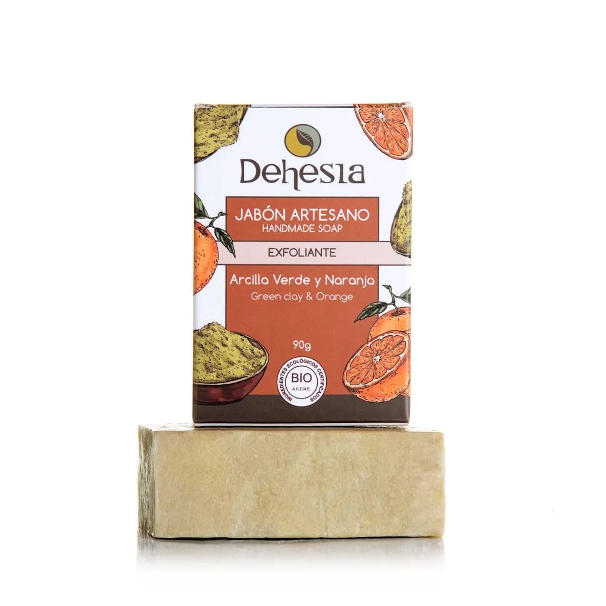 Jabón Artesano Exfoliante Arcilla Verde Y Naranja Bio 100g