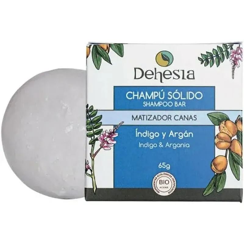 Champú Sólido Matizador De Canas Índigo y Argán 65g