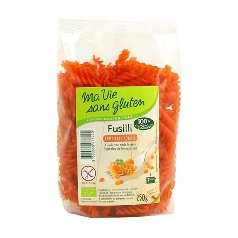 Fusili De Lenteja Roja Eco 250g