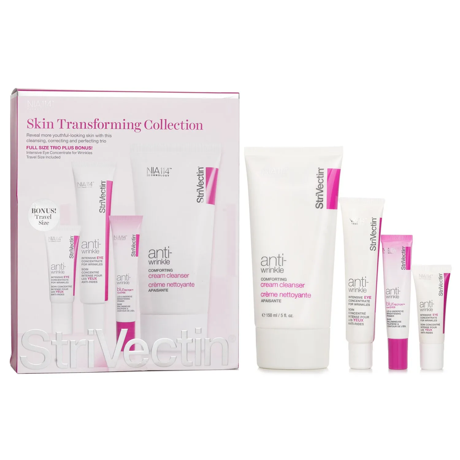 Skin Transforming Collection (Trío de Tamaño Completo): Limpiador 150ml + Concentrado de Ojos (30ml+7ml) + Primer de Ojos 10ml