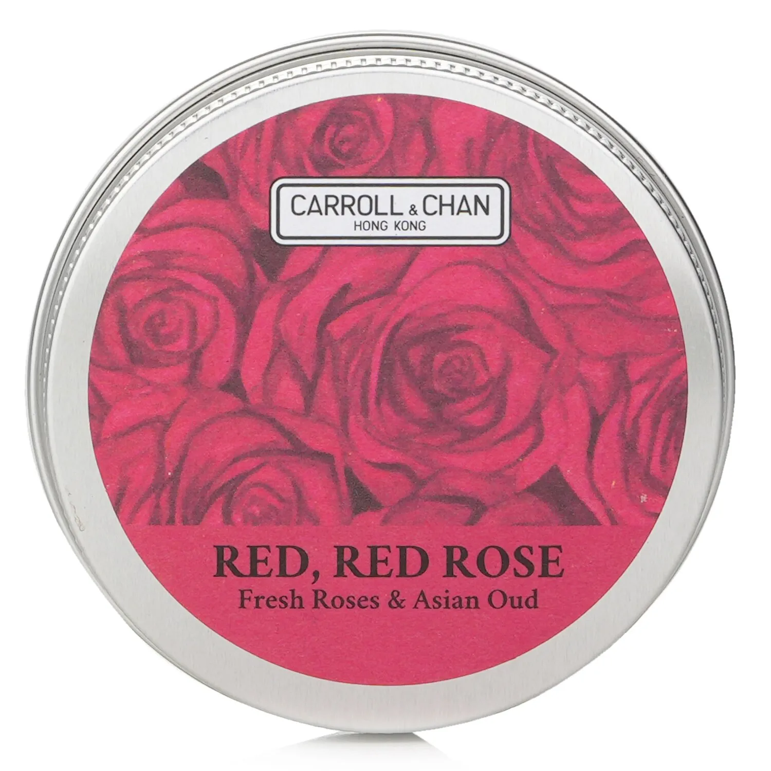Vela en lata pequeña de cera de abeja 100 % - Rojo, rosa roja (rosas frescas y oud asiático)