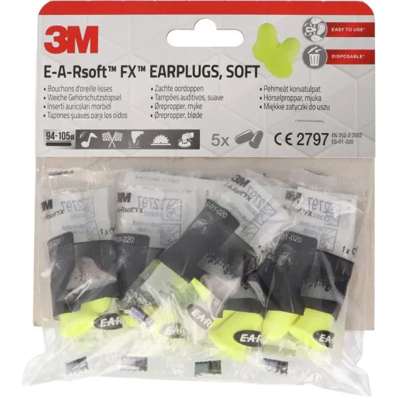 3M Tapones Suaves FX (94-105 dB) Desechables