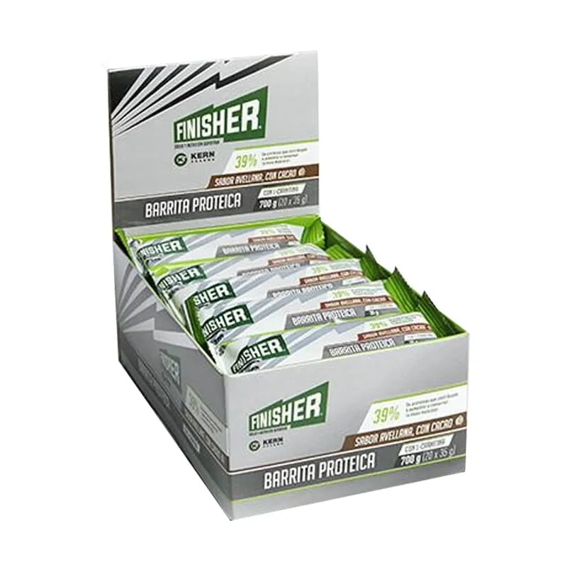 Finisher Barrita Proteica con L-Carnitina Sabor Avellana Cacao