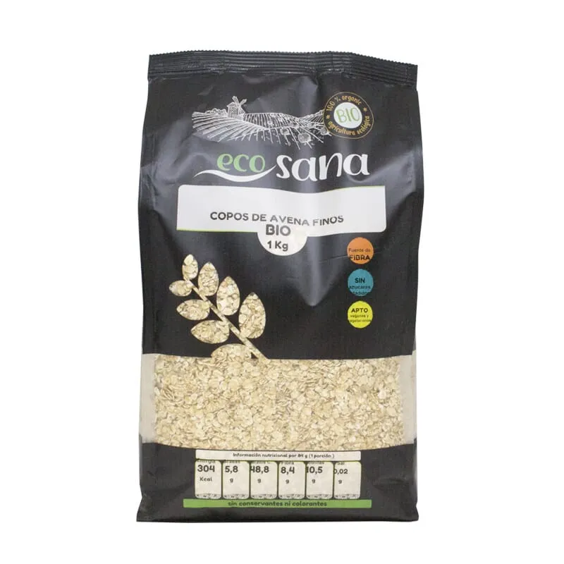 Copos de Avena Finos sin Gluten Bio 1000g