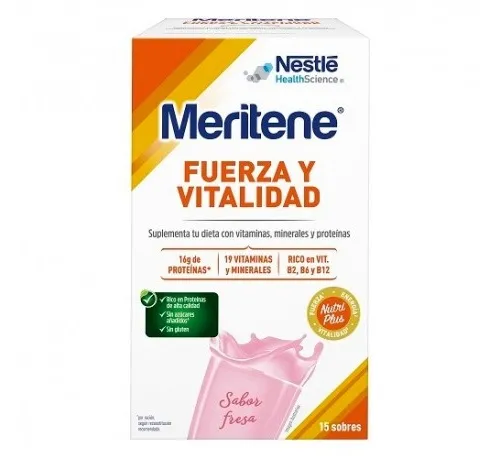 Meritene fuerza y vitalidad batido (15 sobres 30 g sabor fresa)
