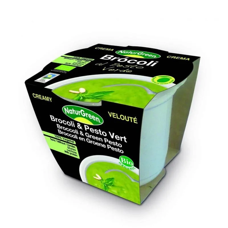 Crema De Brócoli y Pesto Verde Bio 310g