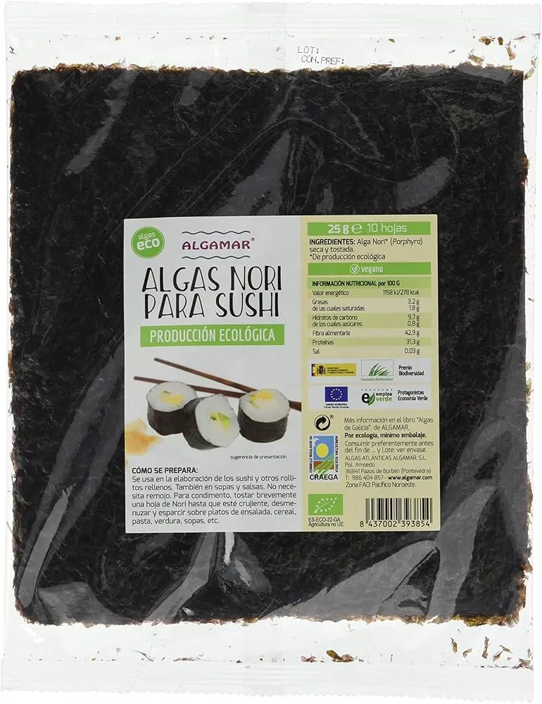 ALGA NORI PARA SUSHI 10hojas BIO