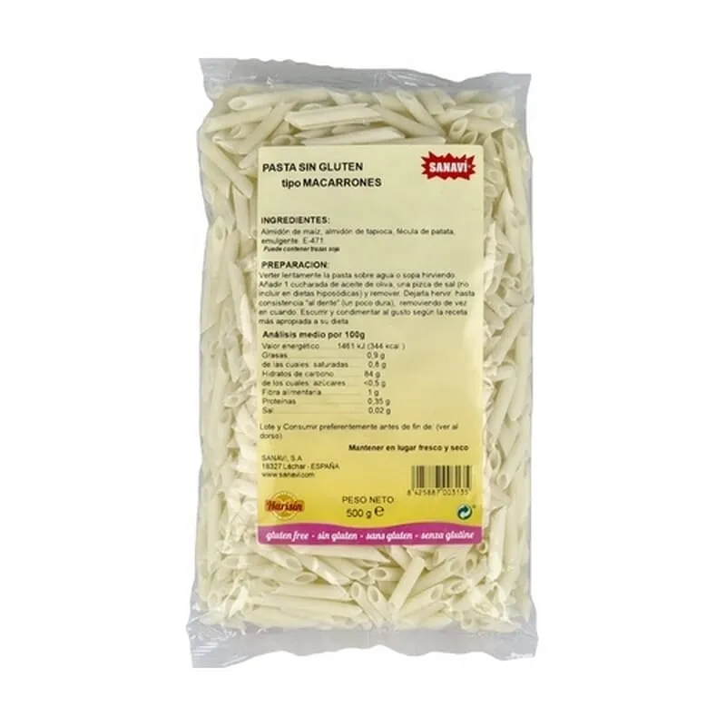 Macarrones Sin Gluten 500g