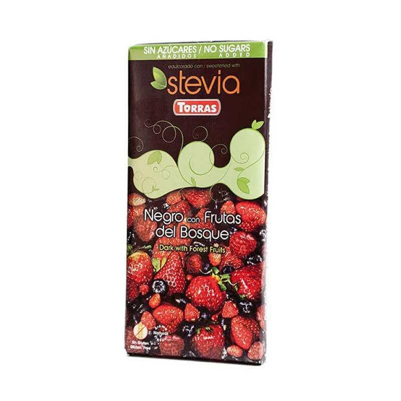 Chocolate Negro Con Frutas Del Bosque Con Stevia 125g