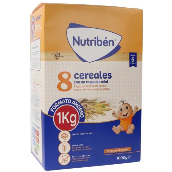 Nutribén Papilla con 8 Cereales y Miel Formato ahorro 1 kg