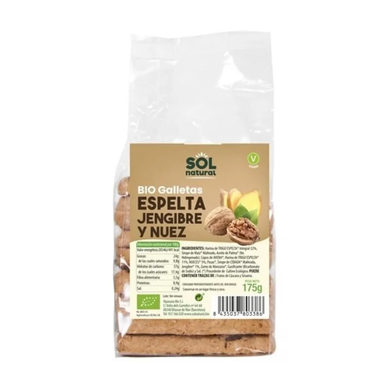 Galletas De Espelta Con Jengibre y Nueces Bio 175g