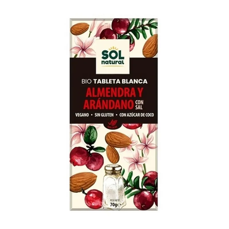 Chocolate Blanco Almendra Y Arándano Con Sal Bio 70g