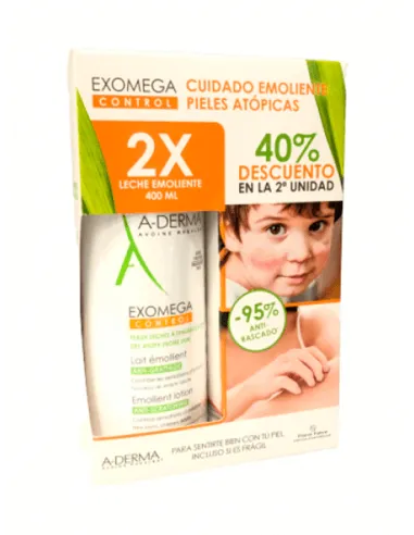 A-DERMA EXOMEGA LECHE EMOLIENTE DUPLO 2 X 400 ML