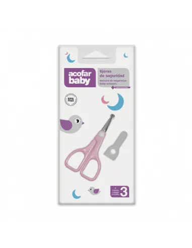ACOFARBABY TIJERAS SEGURIDAD ROSA 1 UNIDAD