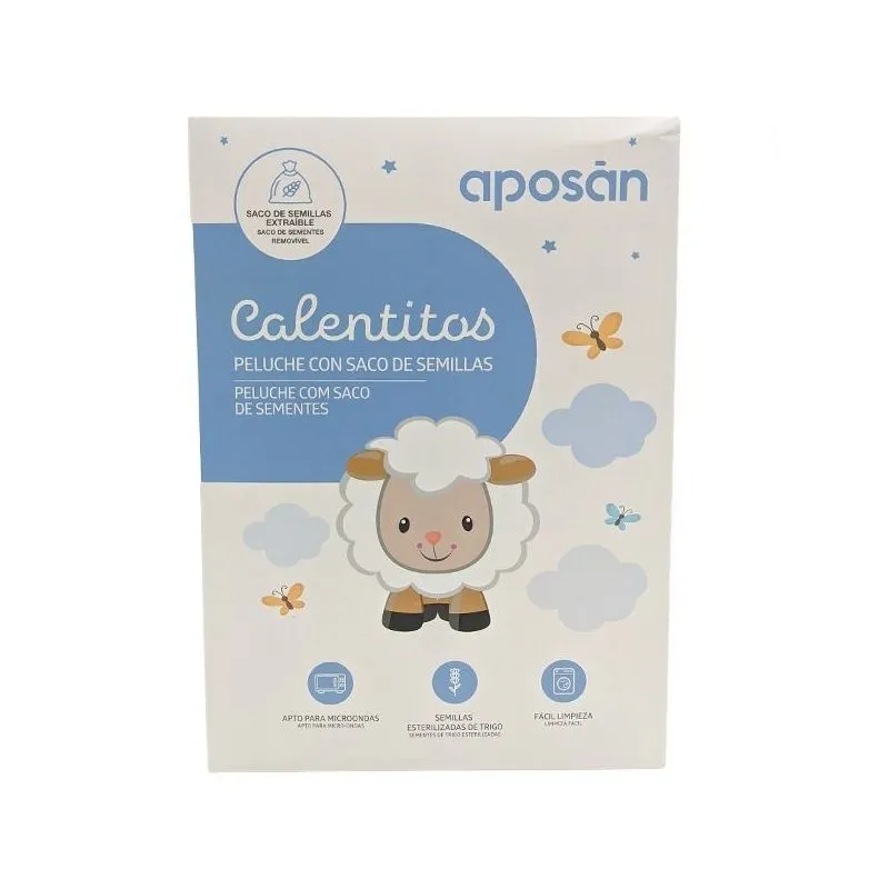 Aposán Calentitos Cojín Térmico Peluche Oveja con Saco de Semillas