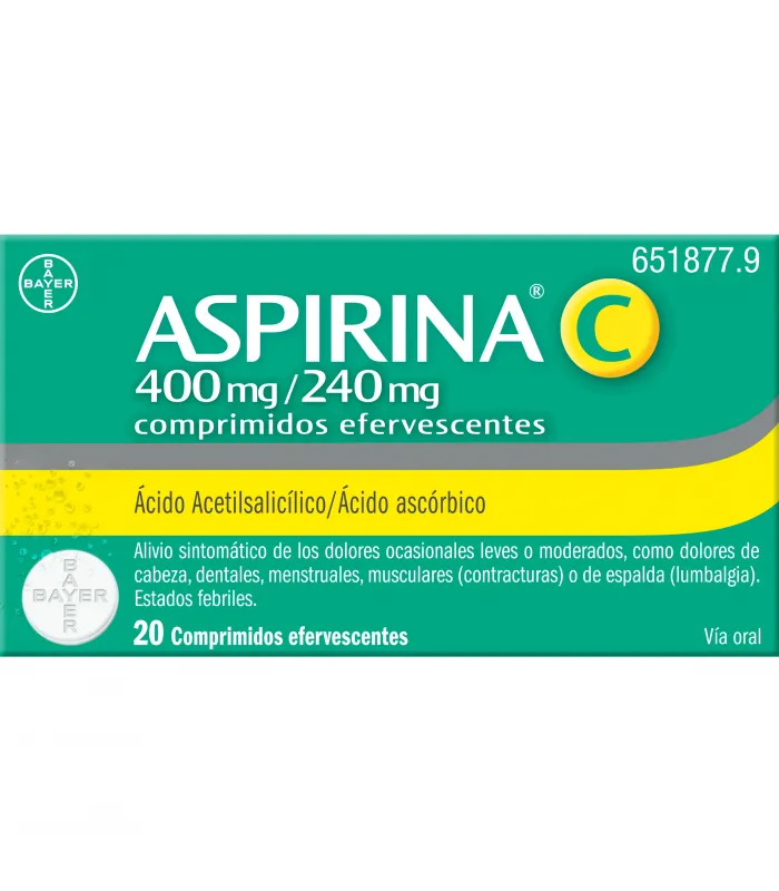 Aspirina C 400/240 Mg 20 Comprimidos Efervescentes