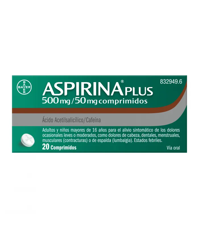 Aspirina Plus 500/50 Mg 20 Comprimidos