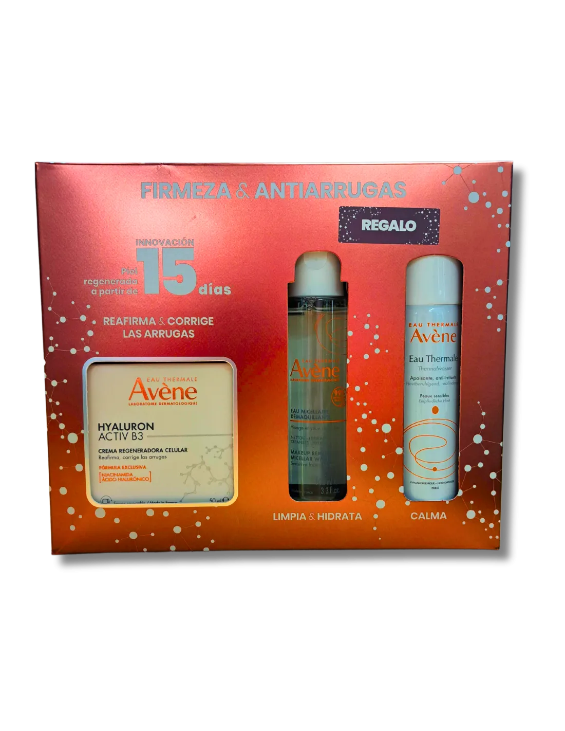 AVENE Pack Hyaluron ACTIV B3 Crema Regeneradora 50 ml + Agua Micelar 100 ml + Agua Termal 50 ml