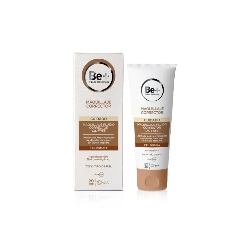 Be+ Maquillaje Fluido Corrector Oil Free SPF-20 Piel Oscura 40ml