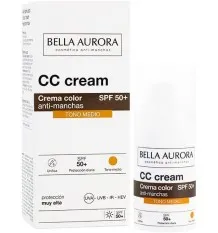 Bella Aurora Crema Color Anti Manchas Spf50+ Tono Medio 30ml