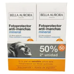 Pack Bella Aurora Fotoprotector Mineral SPF50 50ml + 50ml Duplo Promocion