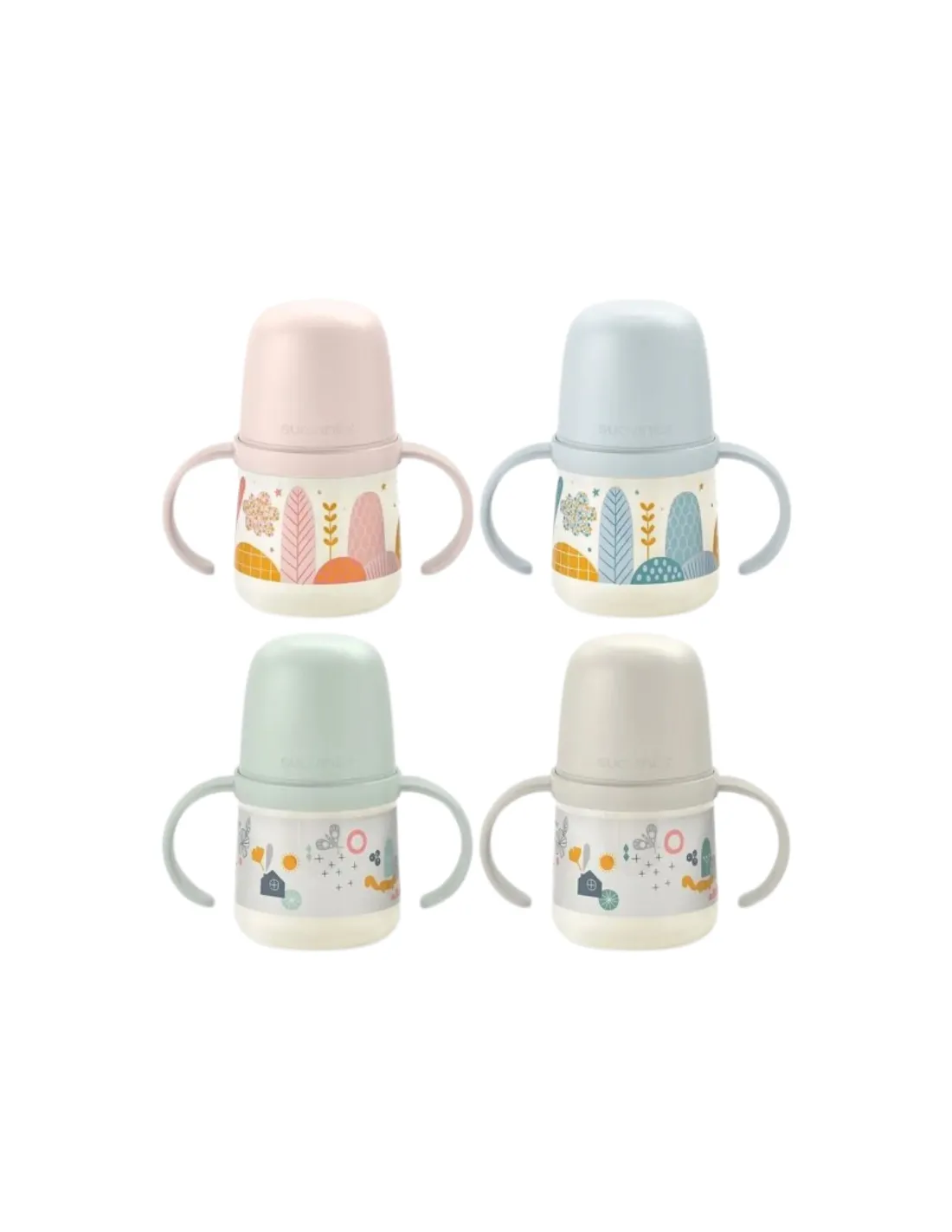 SUAVINEX Biberón con Asas y Boquilla de Silicona +6 Meses 150 ml