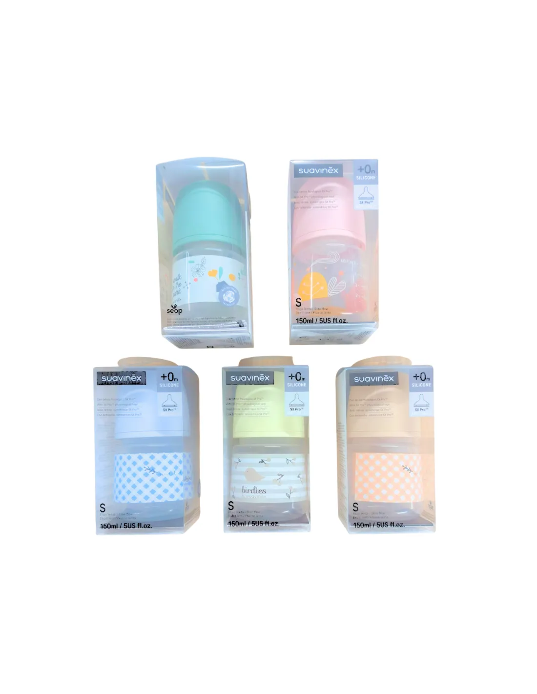 SUAVINEX Biberón Tetina Fisiológica SX Pro de Silicona +0 Meses 150 ml