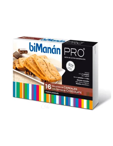 BIMANÁN PRO GALLETAS CEREALES CON CHOCOLATE DIET 16 UNIDADES