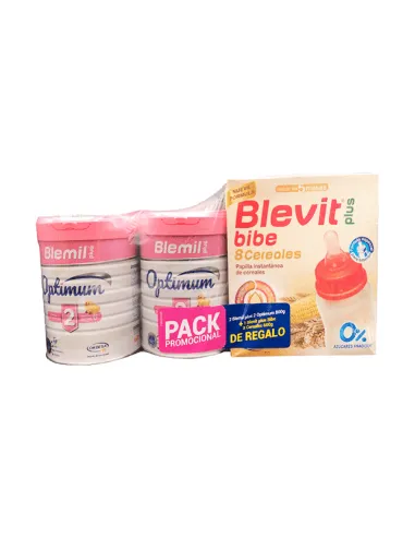 BLEMIL OPTIMUM 2 DUPLO 2 X 400 G + BLEVIT 8 CEREALES 600 G PACK