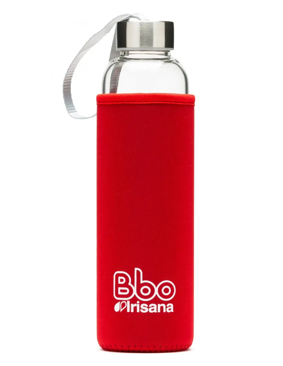 BOTELLA BOROSILICATO con silicona rojo 550ml. BBO4