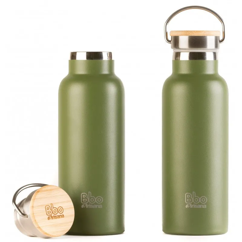 TERMO ACERO INOX con tapon bambu 500ml. BBO14.AC