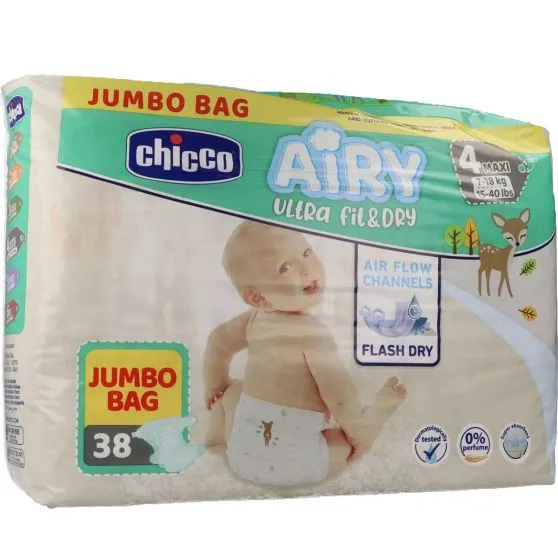 38 Pañales Chicco Airy  Talla 4 (7 -18 kg)