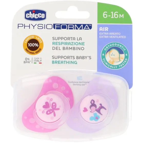 Chicco PhysioForma Chupetes Látex 6-16 meses Rosa