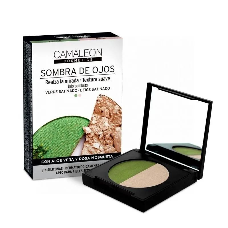 Camaleon Cosmetics Sombra de Ojos Verde y Beige 2x2,3g