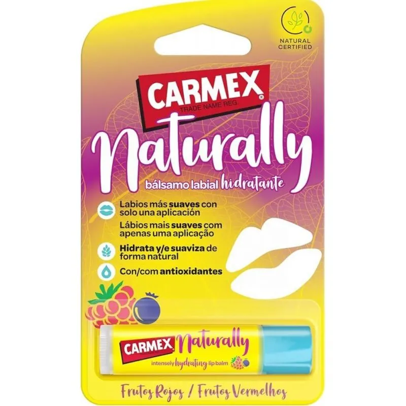 Carmex Naturally Bálsamo Labial Hidratante Sabor Frutos Rojos 4,25g
