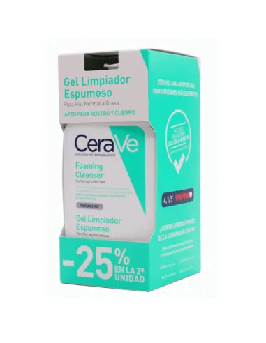 CERAVE GEL LIMPIADOR ESPUMOSO 473 ML DUPLO