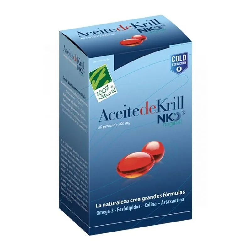 Cien por Cien Natural Aceite de Krill Nko 40 Perlas